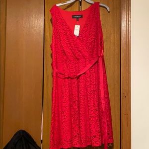 NWT Lane Bryant red lace dress